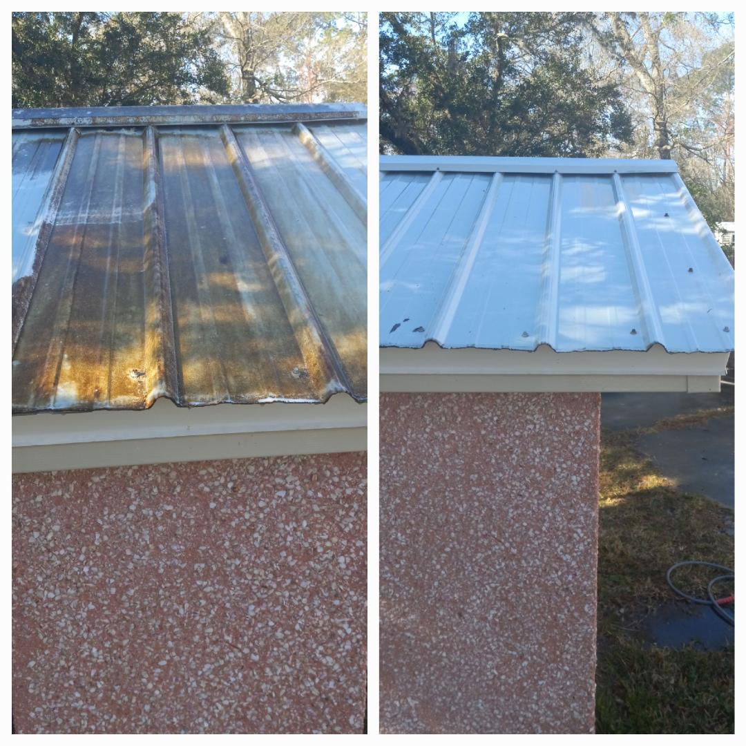 Painted Metal Roof Cleaning in St. Augustine, FL